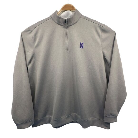 Johnnie-O Sweater Men's 2XL Gray Northwestern Diaz‎ Casual Golf 1/4 Zip Pullover - Picture 3 of 9